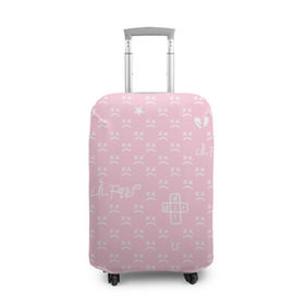 Чехол для чемодана 3D с принтом Lil Peep pink pattern в городе Новоалтайск, 86% полиэфир, 14% спандекс | двустороннее нанесение принта, прорези для ручек и колес | benz truck | girls | gustav ahr | heart | hip hop | lil | lil peep | look at the sky tonight | love | peep | rap | rose | лил | лилпип | паттерн | пип | рэп | хип хоп | эмо | эмо реп