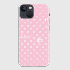 Чехол для iPhone 13 mini с принтом Lil Peep pink pattern в городе Новоалтайск,  |  | benz truck | girls | gustav ahr | heart | hip hop | lil | lil peep | look at the sky tonight | love | peep | rap | rose | лил | лилпип | паттерн | пип | рэп | хип хоп | эмо | эмо реп