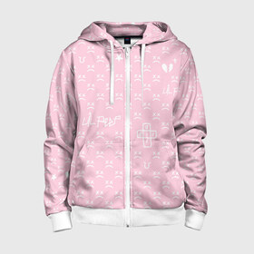 Детская толстовка 3D на молнии с принтом Lil Peep pink pattern в городе Новоалтайск, 100% полиэстер |  манжеты и пояс оформлены широкой мягкой резинкой, двухслойный капюшон со шнурком для регулировки, спереди карманы и застежка-молния
 | benz truck | girls | gustav ahr | heart | hip hop | lil | lil peep | look at the sky tonight | love | peep | rap | rose | лил | лилпип | паттерн | пип | рэп | хип хоп | эмо | эмо реп