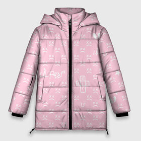 Женская зимняя куртка 3D с принтом Lil Peep pink pattern в городе Новоалтайск, верх — 100% полиэстер; подкладка — 100% полиэстер; утеплитель — 100% полиэстер | длина ниже бедра, силуэт Оверсайз. Есть воротник-стойка, отстегивающийся капюшон и ветрозащитная планка. 

Боковые карманы с листочкой на кнопках и внутренний карман на молнии | benz truck | girls | gustav ahr | heart | hip hop | lil | lil peep | look at the sky tonight | love | peep | rap | rose | лил | лилпип | паттерн | пип | рэп | хип хоп | эмо | эмо реп
