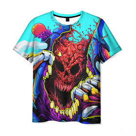 Мужская футболка 3D с принтом HYPER BEAST в городе Новоалтайск, 100% полиэфир | прямой крой, круглый вырез горловины, длина до линии бедер | awp | counter strike | cyber sport | game | hyper beast | skin | sport | авп | игры | скин | скоростной зверь