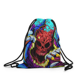 Рюкзак-мешок 3D с принтом HYPER BEAST в городе Новоалтайск, 100% полиэстер | плотность ткани — 200 г/м2, размер — 35 х 45 см; лямки — толстые шнурки, застежка на шнуровке, без карманов и подкладки | Тематика изображения на принте: awp | counter strike | cyber sport | game | hyper beast | skin | sport | авп | игры | скин | скоростной зверь