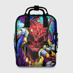 Женский рюкзак 3D с принтом HYPER BEAST в городе Новоалтайск, 100% полиэстер | лямки с регулируемой длиной, сверху ручки, чтобы рюкзак нести как сумку. Основное отделение закрывается на молнию, как и внешний карман. Внутри два дополнительных кармана, один из которых закрывается на молнию. По бокам два дополнительных кармашка, куда поместится маленькая бутылочка
 | Тематика изображения на принте: awp | counter strike | cyber sport | game | hyper beast | skin | sport | авп | игры | скин | скоростной зверь