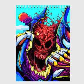 Скетчбук с принтом HYPER BEAST в городе Новоалтайск, 100% бумага
 | 48 листов, плотность листов — 100 г/м2, плотность картонной обложки — 250 г/м2. Листы скреплены сверху удобной пружинной спиралью | Тематика изображения на принте: awp | counter strike | cyber sport | game | hyper beast | skin | sport | авп | игры | скин | скоростной зверь