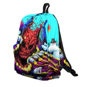 Рюкзак 3D с принтом HYPER BEAST в городе Новоалтайск, 100% полиэстер | лямки с регулируемой длиной, сверху петелька, чтобы рюкзак можно было повесить на вешалку. Основное отделение закрывается на молнию, как и внешний карман. Внутри два дополнительных кармана, один из которых закрывается на молнию. По бокам два дополнительных кармашка | Тематика изображения на принте: awp | counter strike | cyber sport | game | hyper beast | skin | sport | авп | игры | скин | скоростной зверь