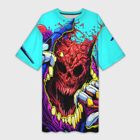 Платье-футболка 3D с принтом HYPER BEAST в городе Новоалтайск,  |  | awp | counter strike | cyber sport | game | hyper beast | skin | sport | авп | игры | скин | скоростной зверь