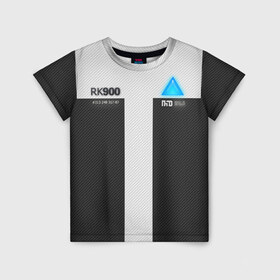 Детская футболка 3D с принтом Connor Detroit: Become Human в городе Новоалтайск, 100% гипоаллергенный полиэфир | прямой крой, круглый вырез горловины, длина до линии бедер, чуть спущенное плечо, ткань немного тянется | action | ai | android | carbon | detroit become human | rk 900 | андроиды | детектив | детройт | детройт: стать человеком | игра | интерактивное кино | карбон | коннор | логотип | роботы | фирменный стиль | экшн