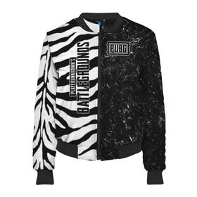 Женский бомбер 3D с принтом PUBG Lifestyle в городе Новоалтайск, 100% полиэстер | застегивается на молнию, по бокам два кармана без застежек, мягкие манжеты, по низу бомбера и на воротнике — эластичная резинка | Тематика изображения на принте: battle | chicken | dinner | royale | winner | битва | борьба | королевская | симулятор