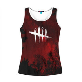 Женская майка 3D с принтом DEAD BY DAYLIGHT в городе Новоалтайск, 100% полиэстер | круглая горловина, прямой силуэт, длина до линии бедра | dead by daylight | game | hillbilly | maniacs | trapper | wraith | деревенщина | игра | мертвые днем | охотник | призрак