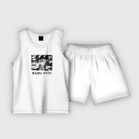 Детская пижама с шортами хлопок с принтом Kansei dorifto в городе Новоалтайск,  |  | anime | art | dorifto | drift | initial d | kansei dorifto | manga | mark 2 | rds | toyota