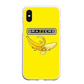 Чехол для iPhone XS Max матовый с принтом Brazzers в городе Новоалтайск, Силикон | Область печати: задняя сторона чехла, без боковых панелей | brazzers | банан | бразерс | логотип | надпись | прикол | юмор