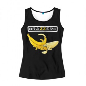 Женская майка 3D Brazzers: в городе Новоалтайск, 100% полиэстер | круглая горловина, прямой силуэт, длина до линии бедра | brazzers | банан | бразерс | логотип | надпись | прикол | юмор