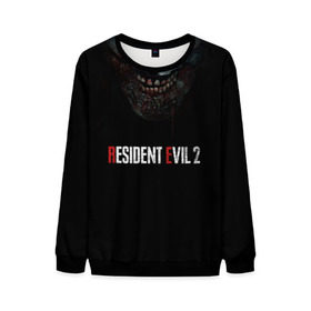 Мужской свитшот 3D с принтом Resident Evil 2 в городе Новоалтайск, 100% полиэстер с мягким внутренним слоем | круглый вырез горловины, мягкая резинка на манжетах и поясе, свободная посадка по фигуре | 2 | 2019 | dark | evil | game | horror | resident | zombie | зомби | зубы | игра | кровь | лого | обитель зла | ужас