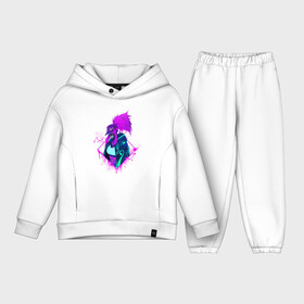 Детский костюм хлопок Oversize с принтом Akali в городе Новоалтайск,  |  | akali | game | k da | k da akali | kda | kda akali | league of legends | lol | игра | лига легенд | лол