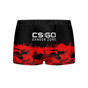 Мужские трусы 3D с принтом CS:GO - Danger Zone в городе Новоалтайск, 50% хлопок, 50% полиэстер | классическая посадка, на поясе мягкая тканевая резинка | Тематика изображения на принте: asiimov | beast | counter | counter strike | counterstrike | cs go | cs:go | csgo | danger | global | hyper | offensive | strike | zone | азимов | гоу | контер | контр | контра | контрстрайк | страйк | сы пщ
