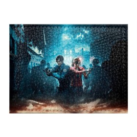 Обложка для студенческого билета с принтом Resident Evil 2 в городе Новоалтайск, натуральная кожа | Размер: 11*8 см; Печать на всей внешней стороне | 2 | biohazard | claire | evil | horror | raccoon | resident | survival | t virus | t вирус | выживание | зла | кеннеди | клэр | леон | обитель | раккун | редфилд | скотт | ужас