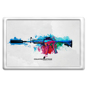 Магнит 45*70 с принтом cs go:HYPER BEAST M16 в городе Новоалтайск, Пластик | Размер: 78*52 мм; Размер печати: 70*45 | awp | counter strike | cyber sport | game | hyper beast | skin | sport | авп | игры | скин | скоростной зверь