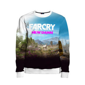 Детский свитшот 3D с принтом FAR CRY NEW DAWN в городе Новоалтайск, 100% полиэстер | свободная посадка, прямой крой, мягкая тканевая резинка на рукавах и понизу свитшота | action | far cry | far cry new dawn | game | gamer | montana | player | shooter | usa | врата эдема | знак | игра | культ | секта | символ | символика | шутер | эдем