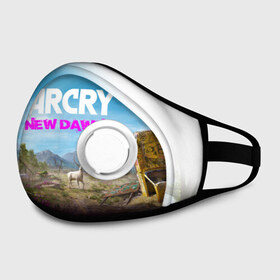Маска из неопрена с принтом FAR CRY NEW DAWN в городе Новоалтайск, неопрен 100% | Форма огибающая нос. Резинки для ушей с дополнительной резинкой на затылке. Клапан для выдоха для активного дыхания при занятиях спортом. Эластичный материал маски и окантовки для лучшего растяжения и прилегания маски.  | action | far cry | far cry new dawn | game | gamer | montana | player | shooter | usa | врата эдема | знак | игра | культ | секта | символ | символика | шутер | эдем