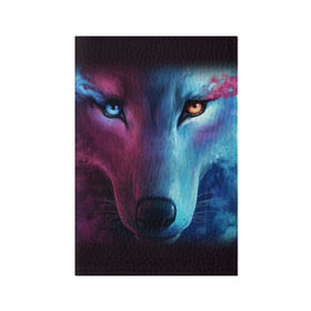 Обложка для паспорта матовая кожа с принтом WOLF в городе Новоалтайск, натуральная матовая кожа | размер 19,3 х 13,7 см; прозрачные пластиковые крепления | hunter | wild | wolf | волк | животные | звери | охотник