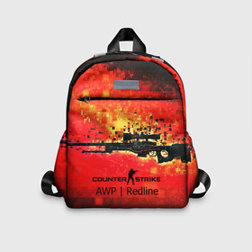 Детский рюкзак 3D с принтом cs go:AWP:Red Line  в городе Новоалтайск, 100% полиэстер | лямки с регулируемой длиной, сверху петелька, чтобы рюкзак можно было повесить на вешалку. Основное отделение закрывается на молнию, как и внешний карман. Внутри дополнительный карман. По бокам два дополнительных кармашка | awp | counter strike | cyber sport | game | howl | skin | sport | авп | вой | игры | скин