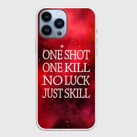 Чехол для iPhone 13 Pro Max с принтом One Shot One Kill в городе Новоалтайск,  |  | Тематика изображения на принте: counter strike. one shot | cs go | csgo | game | one kill | ван шот | красный | лого | надпись | текст
