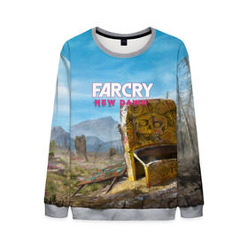 Мужской свитшот 3D с принтом Far Cry New Dawn в городе Новоалтайск, 100% полиэстер с мягким внутренним слоем | круглый вырез горловины, мягкая резинка на манжетах и поясе, свободная посадка по фигуре | Тематика изображения на принте: action adventure | county | cry | dawn | far | farcry | highwaymen | hope | lo | mickey | montana | new | newdawn | sisters | twin | близнецы | боевик | лу | микки | приключение | хайвеймен