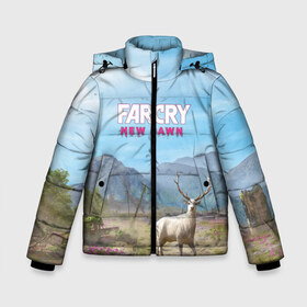 Зимняя куртка для мальчиков 3D с принтом Far Cry New Dawn в городе Новоалтайск, ткань верха — 100% полиэстер; подклад — 100% полиэстер, утеплитель — 100% полиэстер | длина ниже бедра, удлиненная спинка, воротник стойка и отстегивающийся капюшон. Есть боковые карманы с листочкой на кнопках, утяжки по низу изделия и внутренний карман на молнии. 

Предусмотрены светоотражающий принт на спинке, радужный светоотражающий элемент на пуллере молнии и на резинке для утяжки | Тематика изображения на принте: action adventure | county | cry | dawn | far | farcry | highwaymen | hope | lo | mickey | montana | new | newdawn | sisters | twin | близнецы | боевик | лу | микки | приключение | хайвеймен