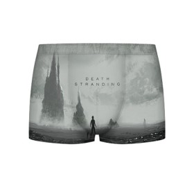 Мужские трусы 3D с принтом DEATH STRANDING в городе Новоалтайск, 50% хлопок, 50% полиэстер | классическая посадка, на поясе мягкая тканевая резинка | Тематика изображения на принте: bridges | death stranding | game | hideo kojima | kojima productions | man | norman reedus | scar | sony interactive entertainment | suit | tie | игры | кодзима