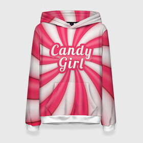 Женская толстовка 3D с принтом Candy Girl в городе Новоалтайск, 100% полиэстер  | двухслойный капюшон со шнурком для регулировки, мягкие манжеты на рукавах и по низу толстовки, спереди карман-кенгуру с мягким внутренним слоем. | вкусняшка | карамель | конфета | милый | няша | розовый | сладкая девочка | сладость