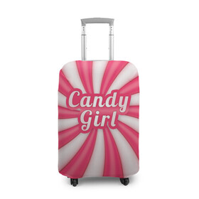 Чехол для чемодана 3D с принтом Candy Girl в городе Новоалтайск, 86% полиэфир, 14% спандекс | двустороннее нанесение принта, прорези для ручек и колес | вкусняшка | карамель | конфета | милый | няша | розовый | сладкая девочка | сладость