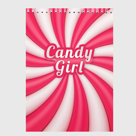 Скетчбук с принтом Candy Girl в городе Новоалтайск, 100% бумага
 | 48 листов, плотность листов — 100 г/м2, плотность картонной обложки — 250 г/м2. Листы скреплены сверху удобной пружинной спиралью | вкусняшка | карамель | конфета | милый | няша | розовый | сладкая девочка | сладость