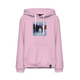 Мужская толстовка хлопок с принтом Kanye West Lil Pump - I Love I в городе Новоалтайск, френч-терри, мягкий теплый начес внутри (100% хлопок) | карман-кенгуру, эластичные манжеты и нижняя кромка, капюшон с подкладом и шнурком | Тематика изображения на принте: 