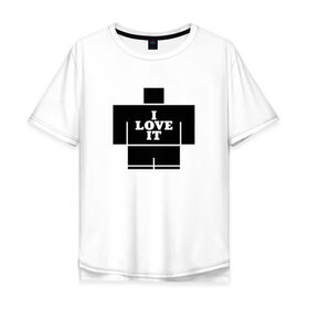 Мужская футболка хлопок Oversize с принтом Kanye West - I Love It в городе Новоалтайск, 100% хлопок | свободный крой, круглый ворот, “спинка” длиннее передней части | 
