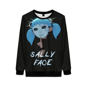 Женский свитшот 3D с принтом Sally Face (6) в городе Новоалтайск, 100% полиэстер с мягким внутренним слоем | круглый вырез горловины, мягкая резинка на манжетах и поясе, свободная посадка по фигуре | face | fisher | larry johnson | mask | sally | sally face | sally fisher | демоны | духи | маска | призраки | салли | салли фейс | салли фишер | фейс