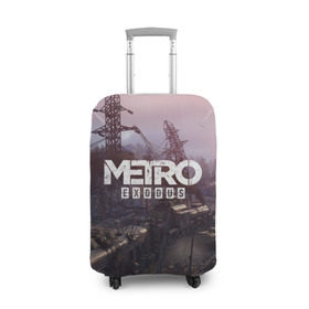 Чехол для чемодана 3D с принтом Metro Exodus в городе Новоалтайск, 86% полиэфир, 14% спандекс | двустороннее нанесение принта, прорези для ручек и колес | 2019 | 2033 | exodus | game | logo | metro | апокалипсис | вышки | игра | исход | лого | локация | метро | пейзаж | скриншот | сталкер
