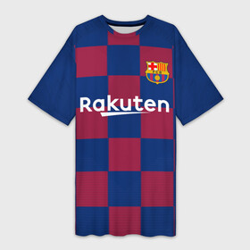 Платье-футболка 3D с принтом Messi home 19 20 season в городе Новоалтайск,  |  | barcelona | champions | league | lionel | messi | spain | барселона | испания | лига | лионель | месси | чемпионов