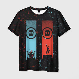 Мужская футболка 3D с принтом Twenty One Pilots  в городе Новоалтайск, 100% полиэфир | прямой крой, круглый вырез горловины, длина до линии бедер | heathens | one | pilots | twenty | джош дан | инди | ник томас | поп | рэп | тайлер джозеф | хип хоп | электропоп