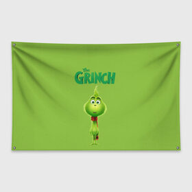 Флаг-баннер с принтом The Grinch в городе Новоалтайск, 100% полиэстер | размер 67 х 109 см, плотность ткани — 95 г/м2; по краям флага есть четыре люверса для крепления | grinch | гринч | новый год | рождество