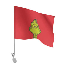 Флаг для автомобиля с принтом Grinch в городе Новоалтайск, 100% полиэстер | Размер: 30*21 см | grinch | гринч | новый год | рождество