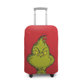 Чехол для чемодана 3D с принтом Grinch в городе Новоалтайск, 86% полиэфир, 14% спандекс | двустороннее нанесение принта, прорези для ручек и колес | grinch | гринч | новый год | рождество