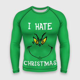 Мужской рашгард 3D с принтом I hate christmas в городе Новоалтайск,  |  | grinch | гринч | новый год | рождество