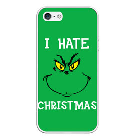 Чехол для iPhone 5/5S матовый с принтом I hate christmas в городе Новоалтайск, Силикон | Область печати: задняя сторона чехла, без боковых панелей | grinch | гринч | новый год | рождество