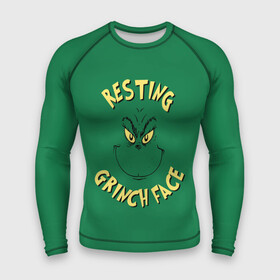 Мужской рашгард 3D с принтом Resting Grinch Face в городе Новоалтайск,  |  | grinch | гринч | новый год | рождество