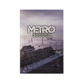 Обложка для паспорта матовая кожа с принтом Metro Exodus в городе Новоалтайск, натуральная матовая кожа | размер 19,3 х 13,7 см; прозрачные пластиковые крепления | exodus | horror | metro | survival | исход | метро | мутация | оружия | стелс | шутер | экшен