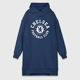 Платье-худи хлопок с принтом Челси в городе Новоалтайск,  |  | blue is | chelsea | chelsea fc | ktbffh | the blues | апл | аристократы | клубная | лондон | пенсионеры | синие | фанатская | футбол | футбольная | футбольный клуб | футбольный клуб челси | челси