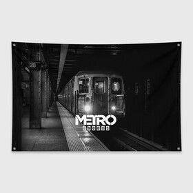 Флаг-баннер с принтом METRO в городе Новоалтайск, 100% полиэстер | размер 67 х 109 см, плотность ткани — 95 г/м2; по краям флага есть четыре люверса для крепления | ak47 | metro 2033 | metro exodus | апокалипсис | артем | глуховский | дорога | маски | ночь | оружие | поезд | противогаз | сталкеры