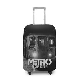 Чехол для чемодана 3D с принтом METRO  в городе Новоалтайск, 86% полиэфир, 14% спандекс | двустороннее нанесение принта, прорези для ручек и колес | ak47 | metro 2033 | metro exodus | апокалипсис | артем | глуховский | дорога | маски | ночь | оружие | поезд | противогаз | сталкеры