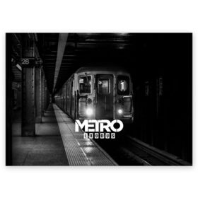 Поздравительная открытка с принтом METRO в городе Новоалтайск, 100% бумага | плотность бумаги 280 г/м2, матовая, на обратной стороне линовка и место для марки
 | Тематика изображения на принте: ak47 | metro 2033 | metro exodus | апокалипсис | артем | глуховский | дорога | маски | ночь | оружие | поезд | противогаз | сталкеры