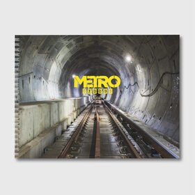 Альбом для рисования с принтом METRO EXODUS в городе Новоалтайск, 100% бумага
 | матовая бумага, плотность 200 мг. | ak47 | metro 2033 | metro exodus | апокалипсис | артем | глуховский | дорога | маски | ночь | оружие | поезд | противогаз | сталкеры